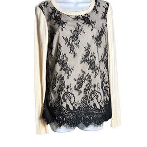 Women's Jennifer Lopez Black Lace Sweater Size S